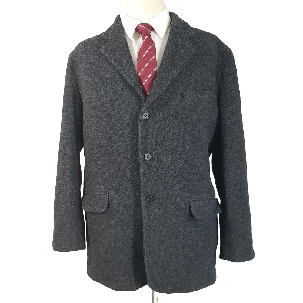 Perry Ellis Sport Coat Jacket Men's 40R Gray Wool Blend